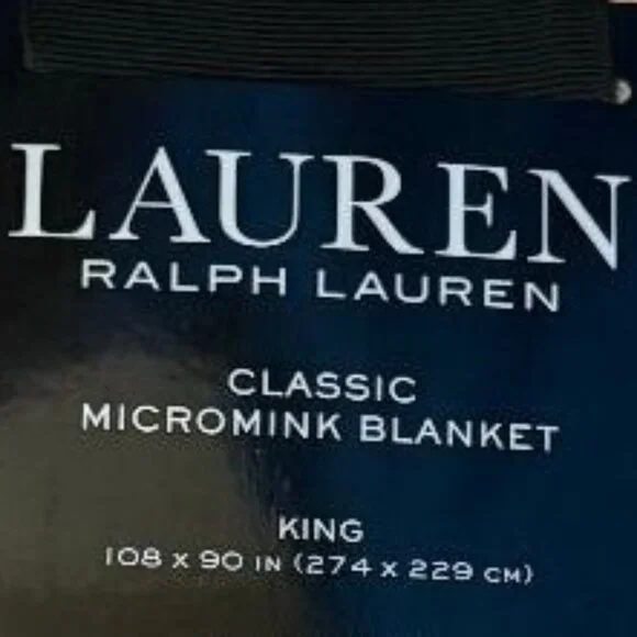 BRAND NEW LAUREN RALPH LAUREN MICROMINK LUXURIOUSLY SOFT KING 108" X 90" BLANKET - Picture 5 of 10